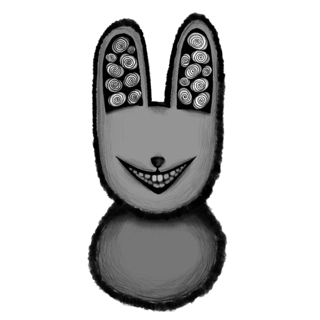 MonoGrin Grinning Bunny Matte Sticker